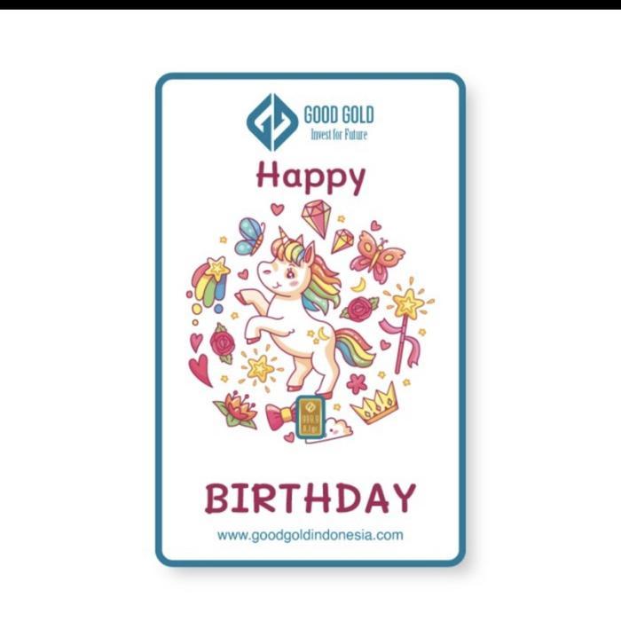 Good Gold LM Logam Mulia Kado Emas 1 gr - Happy Birthday - Ulang Tahun