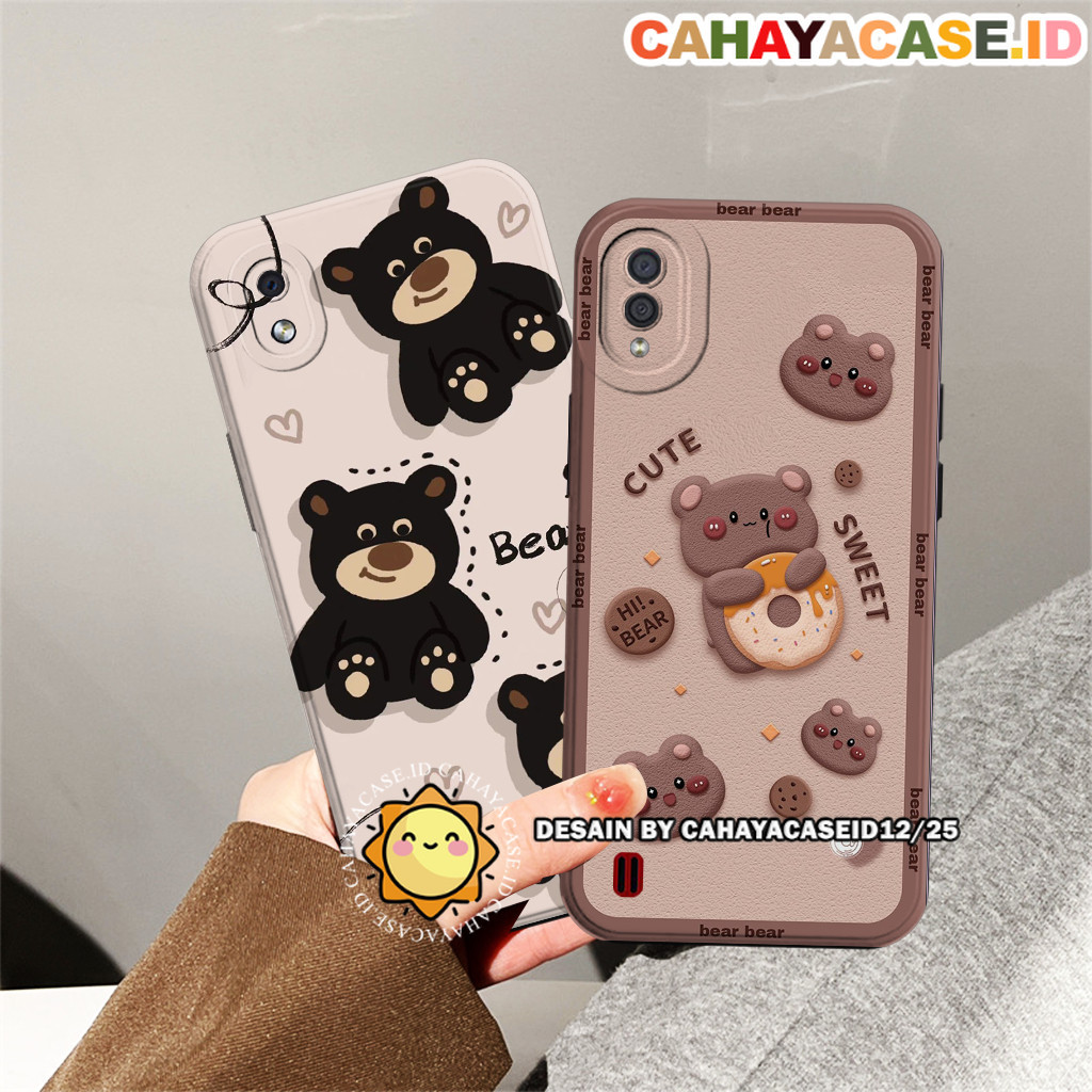 Case Samsung A01 / A01 Core / A03 Core Motif Brown Bear Cute - Softase Anti Crak - Silikon TPU