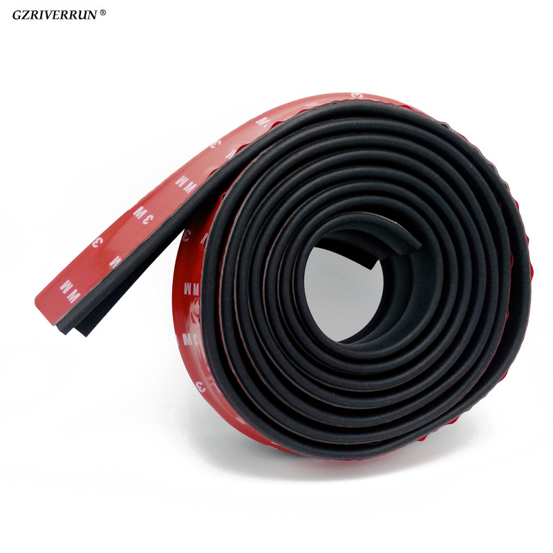 Rubber Universal Front Lip Bumper Spoiler 2.5Meters Side Skirt Splitter Body Kit Tail Fin Protector 