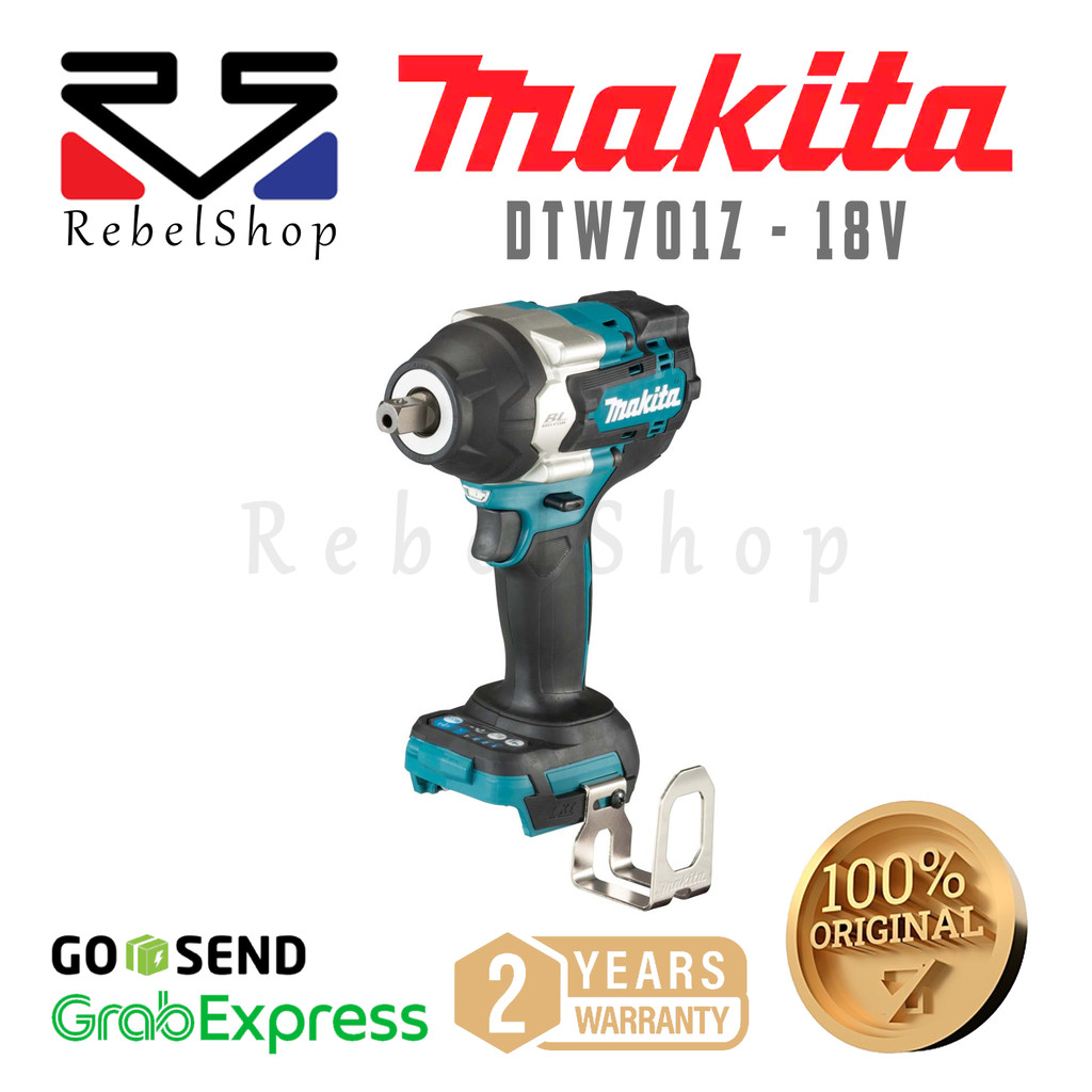 Makita Cordless Baterai Impact Wrench Mesin Pembuka Baut 1/2 Inch 18V + Unit Only - DTW701Z