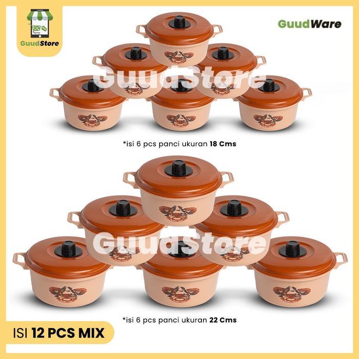 ( 6 PCS ) WADAH SAYUR PRASMANAN/MANGKUK PANCI CLASSIC CAPPUCINO / BASI SET TUTUP / PRASMANAN SET PAN
