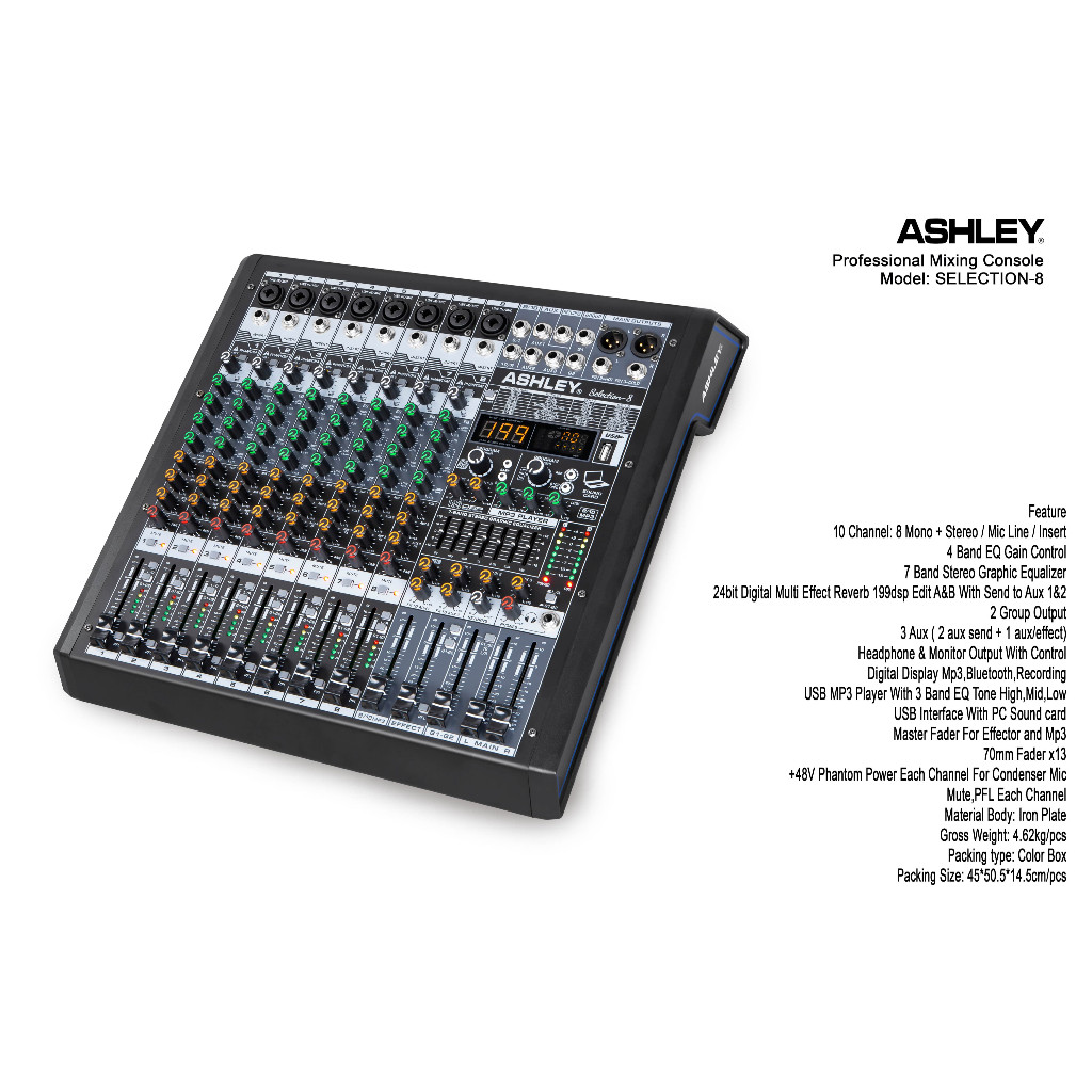 Mixer Audio 8 Channel Selection 8 Ashley Original