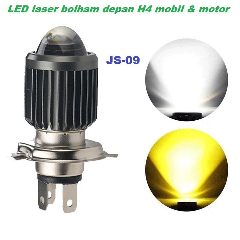 Lampu Utama JS-09 Bohlam H4 mobil & motor 2warna laser Headlamp