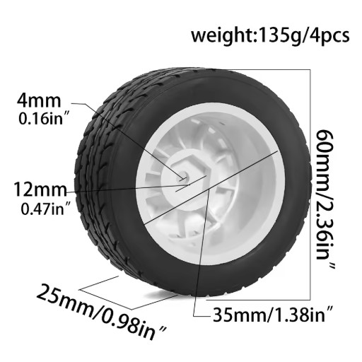 MJX Hyper Go 14301 14302 14303 60mm Off-road Car Rubber Tire 1/14 RC Car Upgrade Parts Accessories w