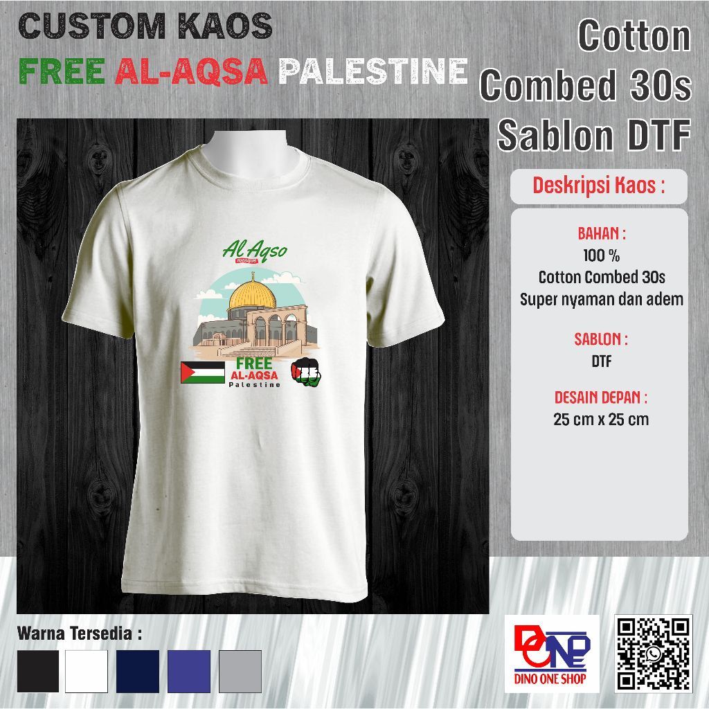 Kaos Free Al-Aqsa Palestine / Baju Free Al-Aqsa Palestine