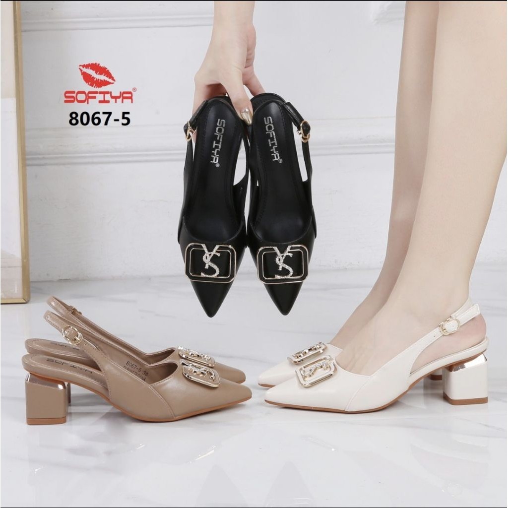 SOFIYA ORI 8067 5 SEPATU WANITA IMPORT / SEPATU SLING BACK HAK TAHU 7CM