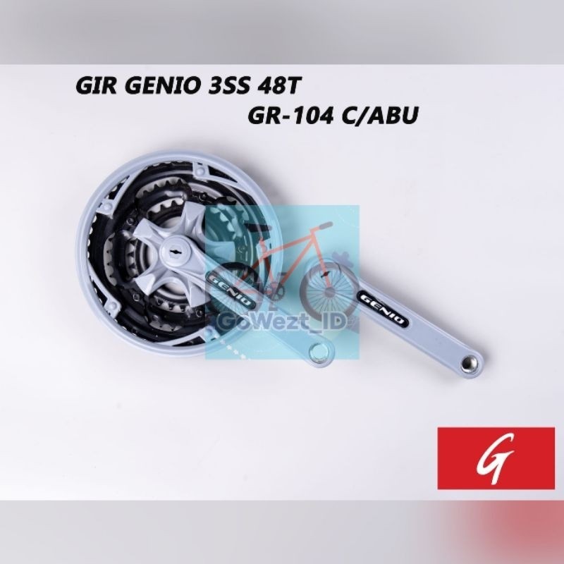 Gear Gir Crank Set Susun GENIO Sepeda 3 Susun Speed As Besar MTB | High Quality