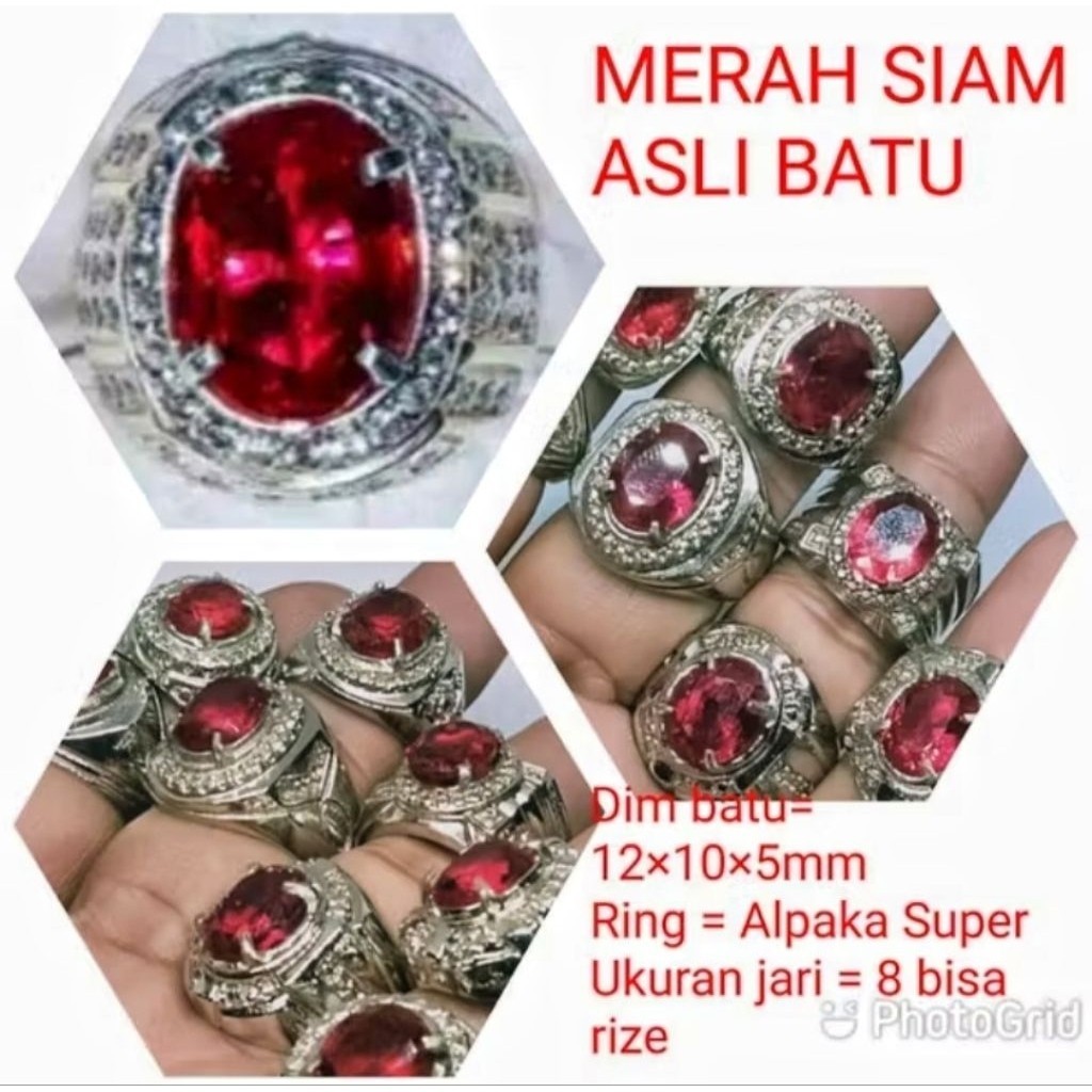 CINCIN BATU MERAH SIAM ASLI BATU