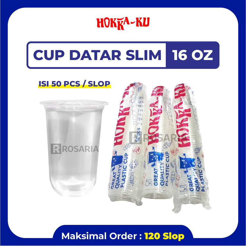 CUP POLOS OVAL 14 OZ HOKKAKU 7GR Plastik Bening Gelas Minuman