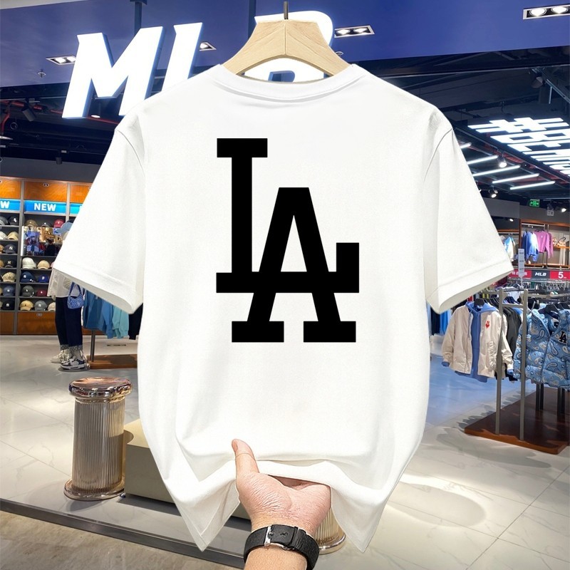 Kaos Pria Katun MLB LA Original Desain Simple MLB Official T-shirt