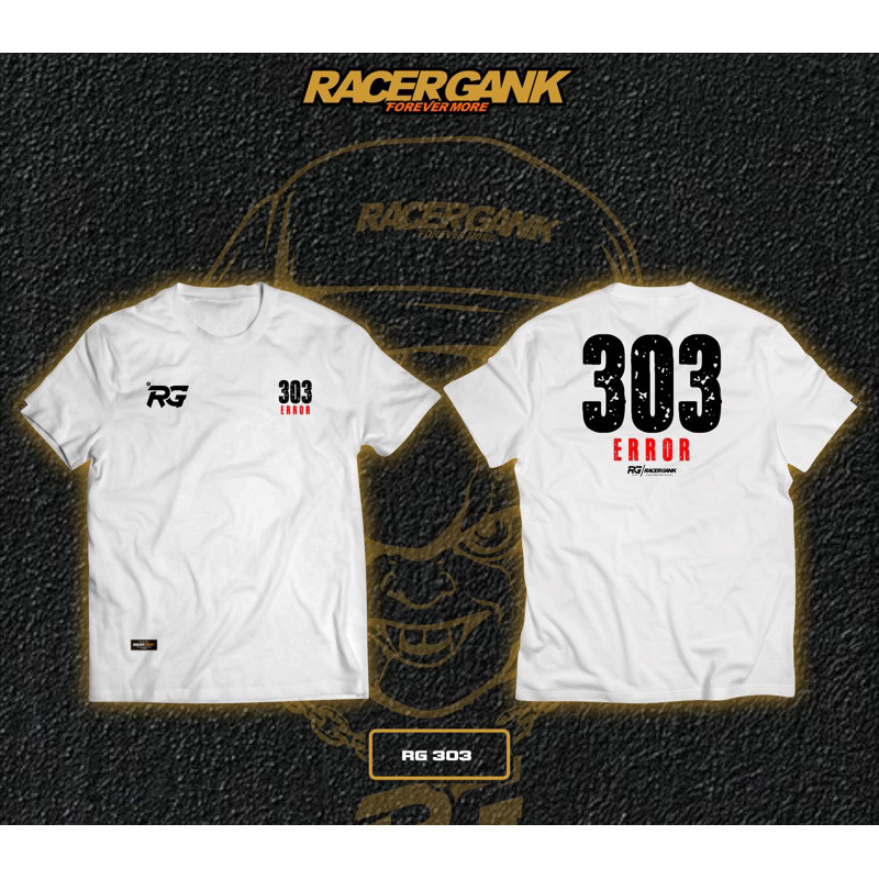(HOT)  KAOS RACERGANK ORIGINAL RACER GANK SIMPLE RACERGANK 303 EROR|| RG 303 PUTIH