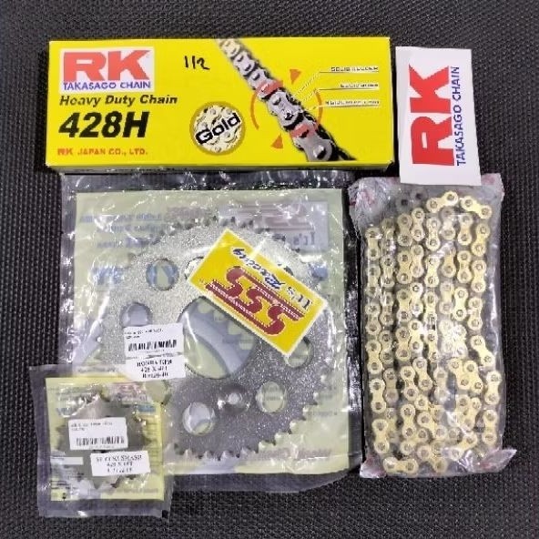 SSS Racing x RK Takasago Gear Set Girset 428 Supra X125 Karisma Supra Fit New Revo Blade Ukuran Depa
