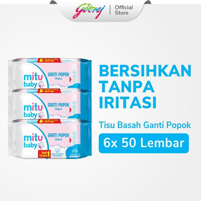 Mitu Baby Tisu Basah Bayi Ganti Popok Blue Charming Lily 50S