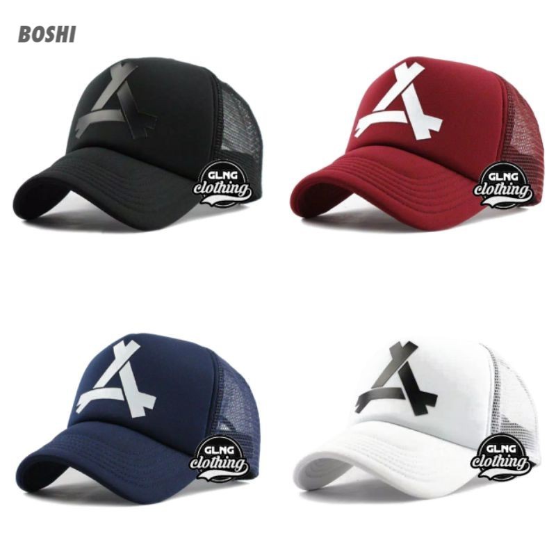 Topi A Logo Trucker Jaring - Topi A