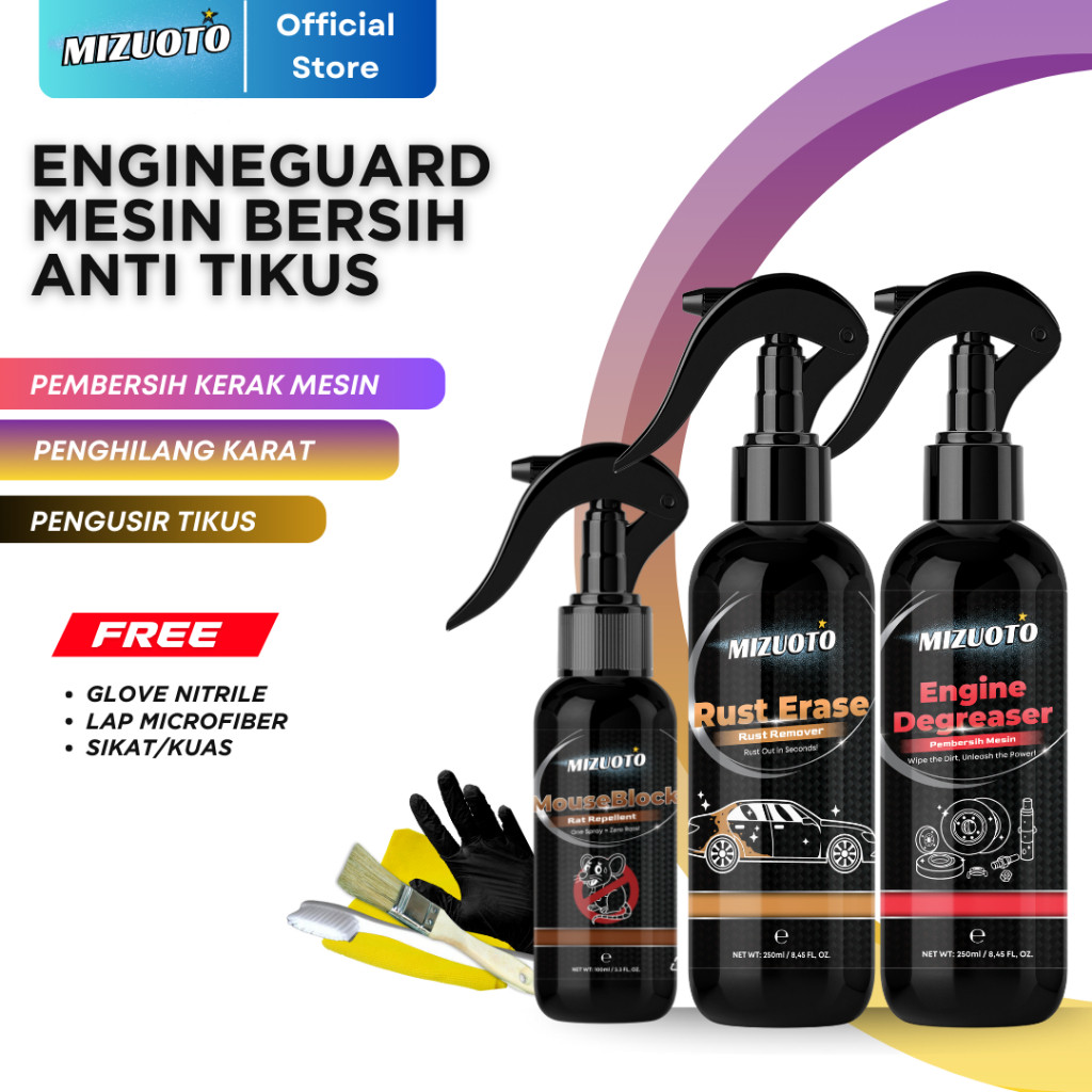 Paket EngineGuard Mesin Bersih Anti Tikus Engine Degreaser Pembersih Kerak Oli Karat 250ml Formula I