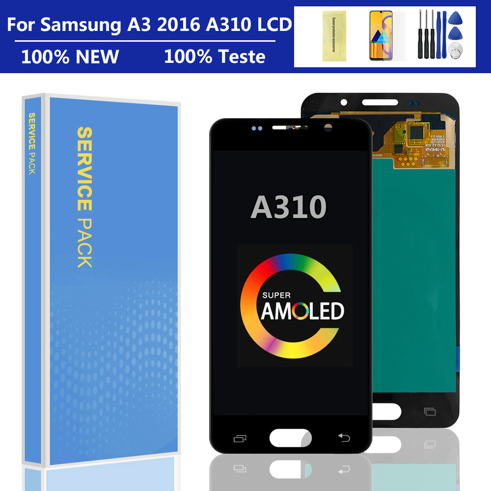 4.7'' SUPER AMOLED A310F LCD For SAMSUNG A3 2016 A310 A310F A3100 LCD splay Tou Screen gitizer Assem