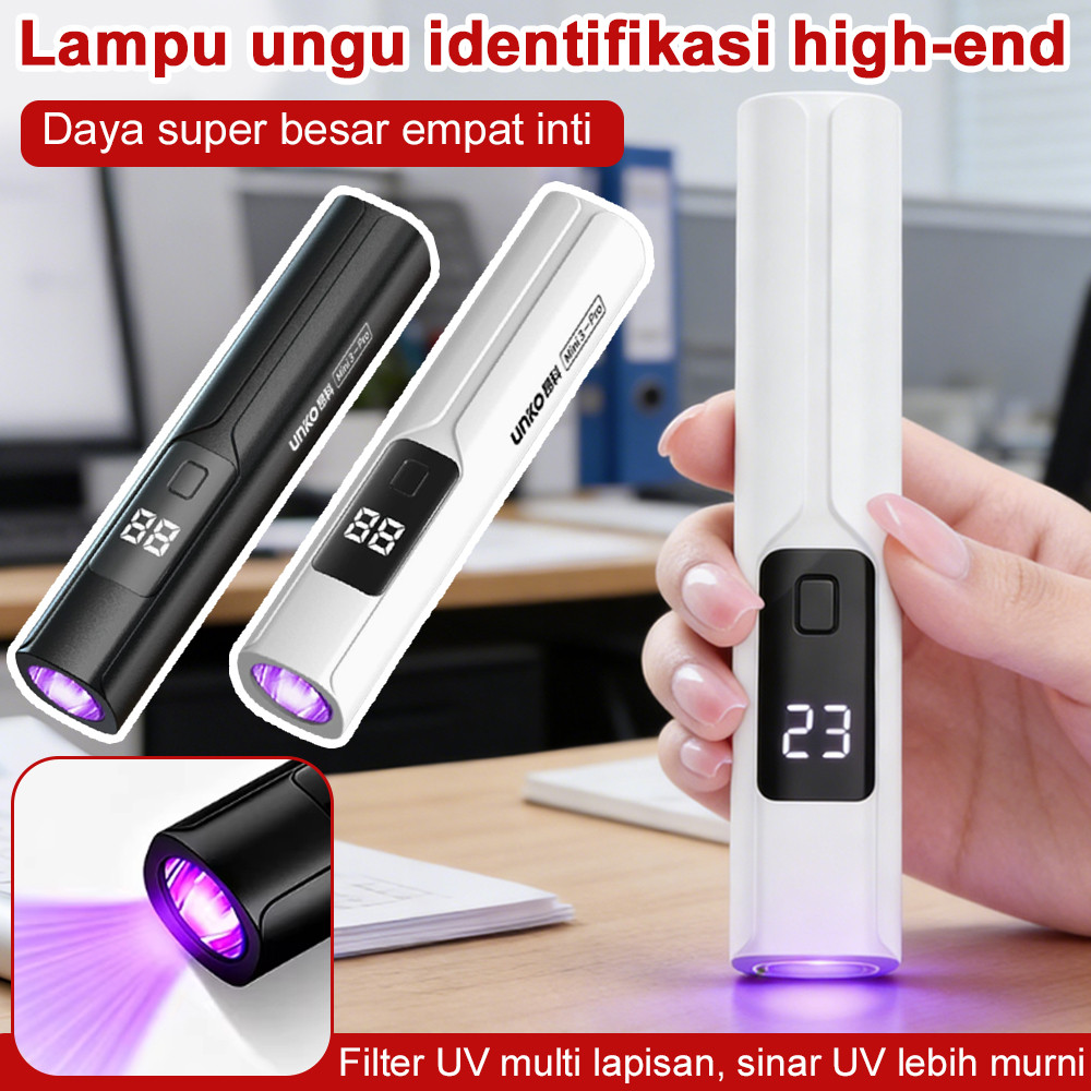 Senter UV Flashlight 365nm Rechargeable Type-C - Portabel Tahan Lama untuk Pengecekan