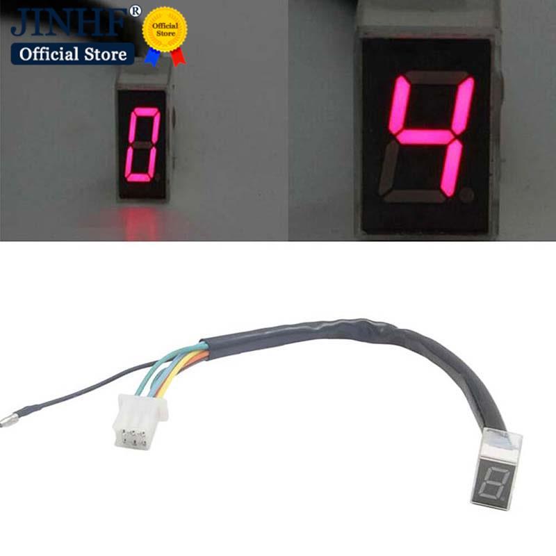 1 buah Indikator Gigi Digital LED Universal untuk Sepeda Motor dengan 5 Gigi, Sensor Tuas Pemindah G