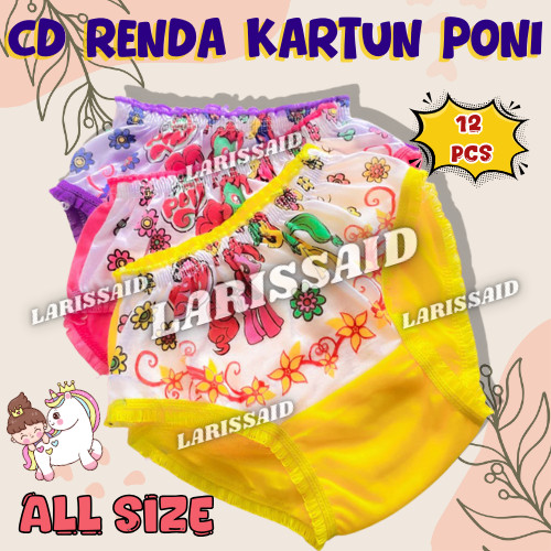 12 Pcs Celana Dalam Anak Motif Little Pony By BonBon