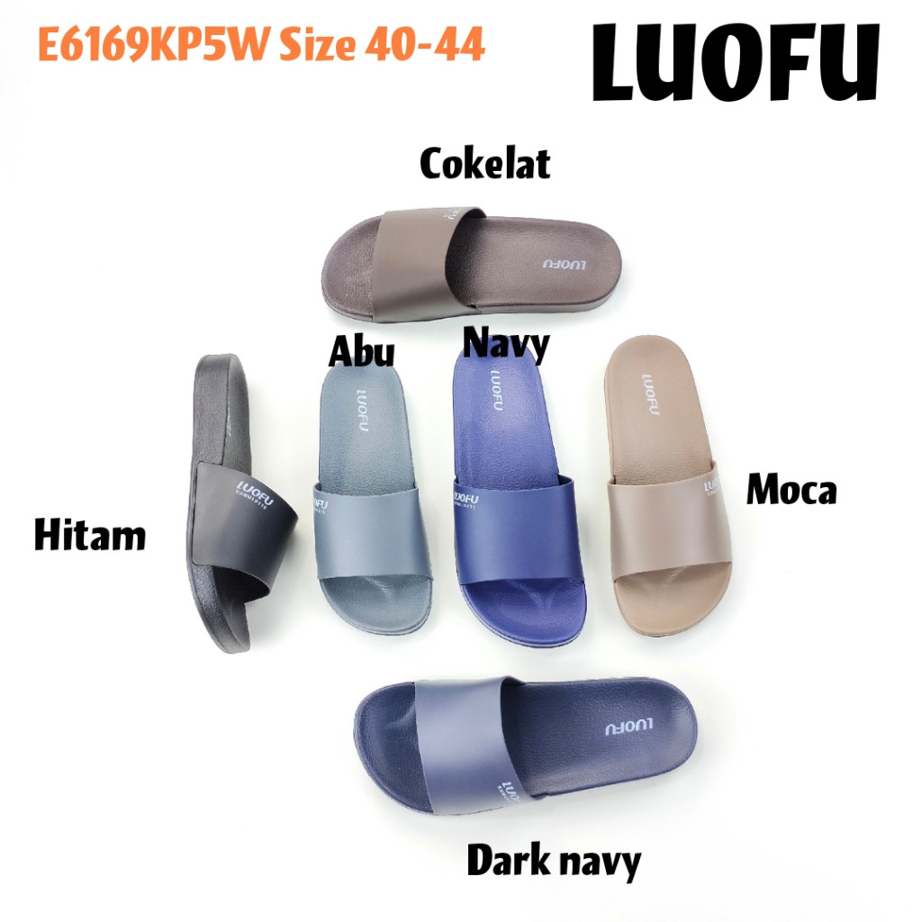LUOFU E6169KP5W ORIGINAL jelly sandal karet empuk murah selop pria sendal slide cowok importLuofu Ba