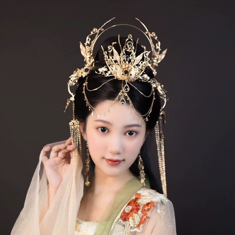 Mahkota rambut gaya peri Hanfu kuno baru untuk wanita.