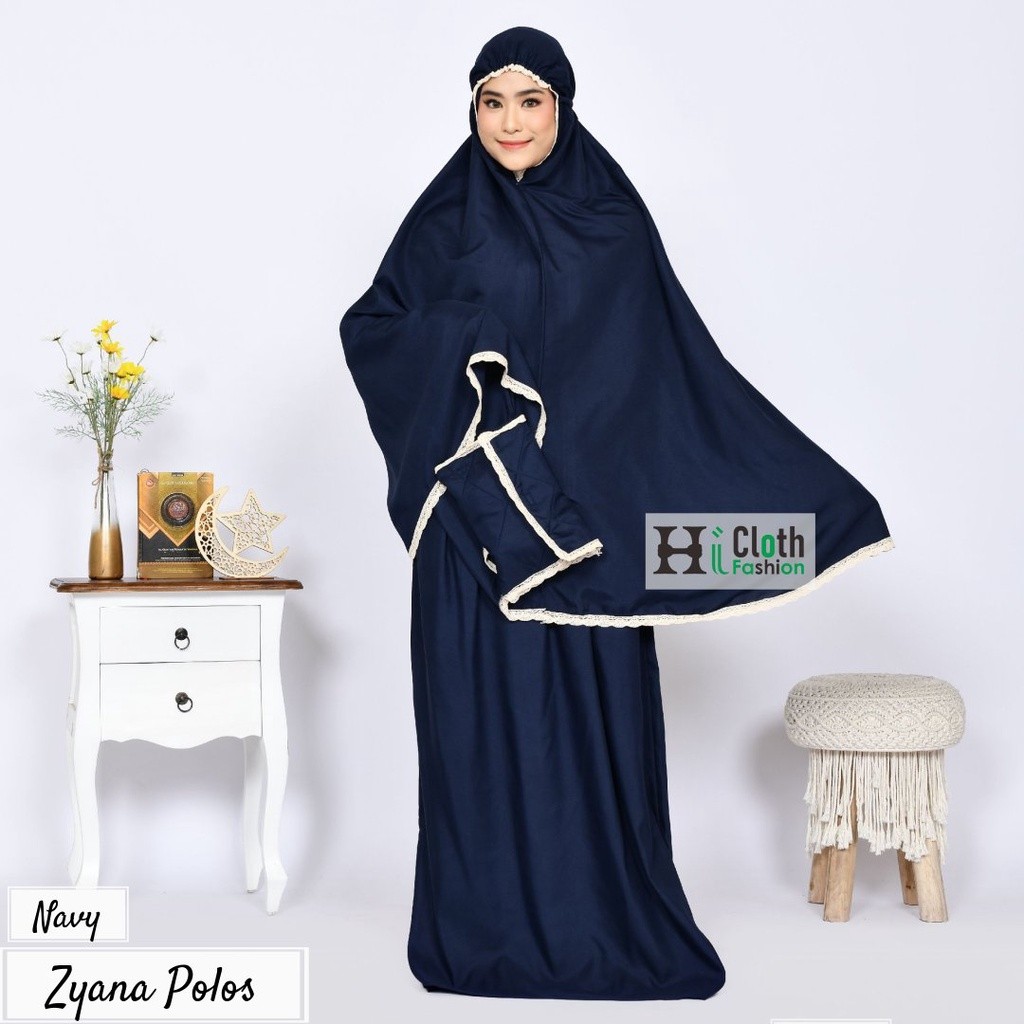DISKON - Mukena Polos Katun Micro + Sajadah Sujud Yang Bisa Jadi Tas