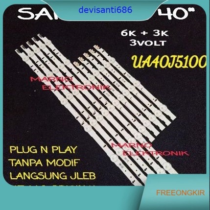 LAMPU BL BACKLIGHT LED TV SAMSUNG UA40J5100AK UA40J5100 AK UA 40J5100AK 40J5100 AK 9K 3V