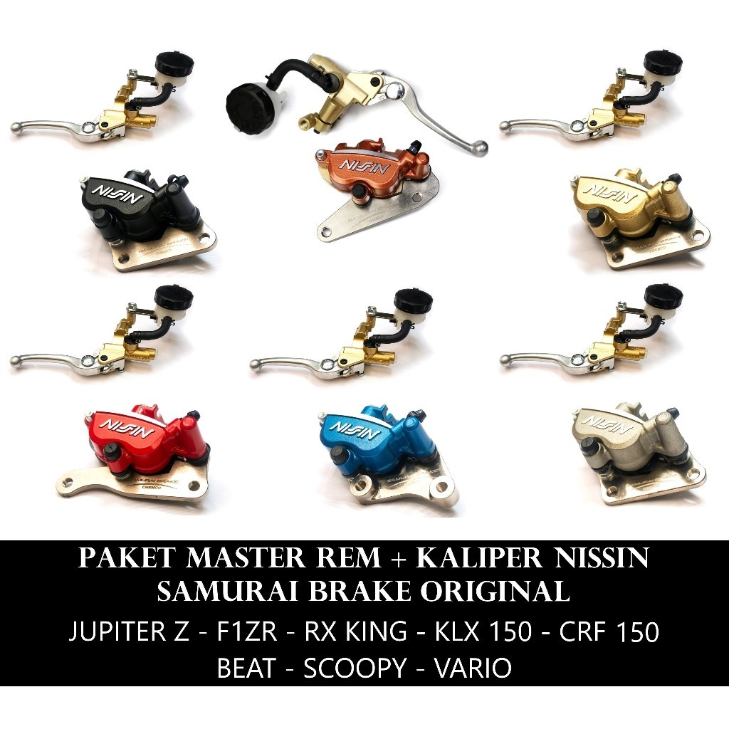 PAKET MASTER + KALIPER REM NISSIN SAMURAI ORIGINAL JUPITER Z F1ZR RX KING KLX CRF 150 BEAT SCOOPY VA