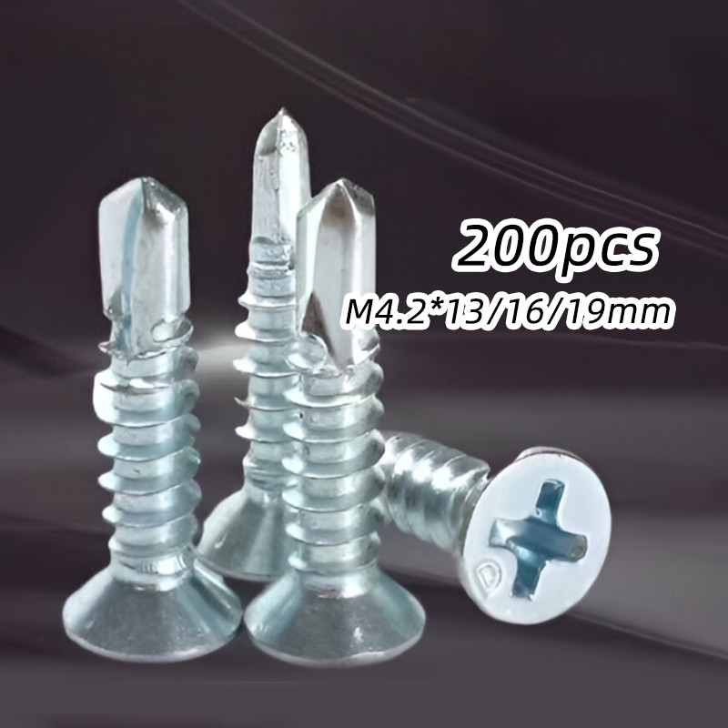 200pcs Skrup Roofing Truss Head SDS / Tapping Drilling Screw / Sekrup Baja Ringan Truss Head SDS