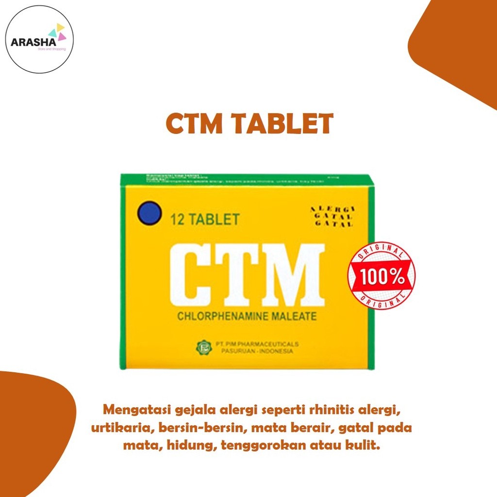 C T M TABLET CTM Obat Gatal Gatal dan Alergi - obat pereda alergi dan gatal