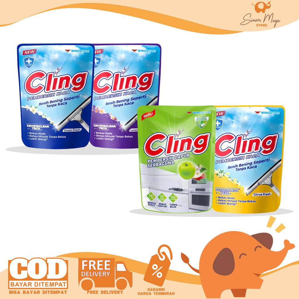 Cling Pembersih Kaca 400ml / Isi Ulang Glass Cleaner