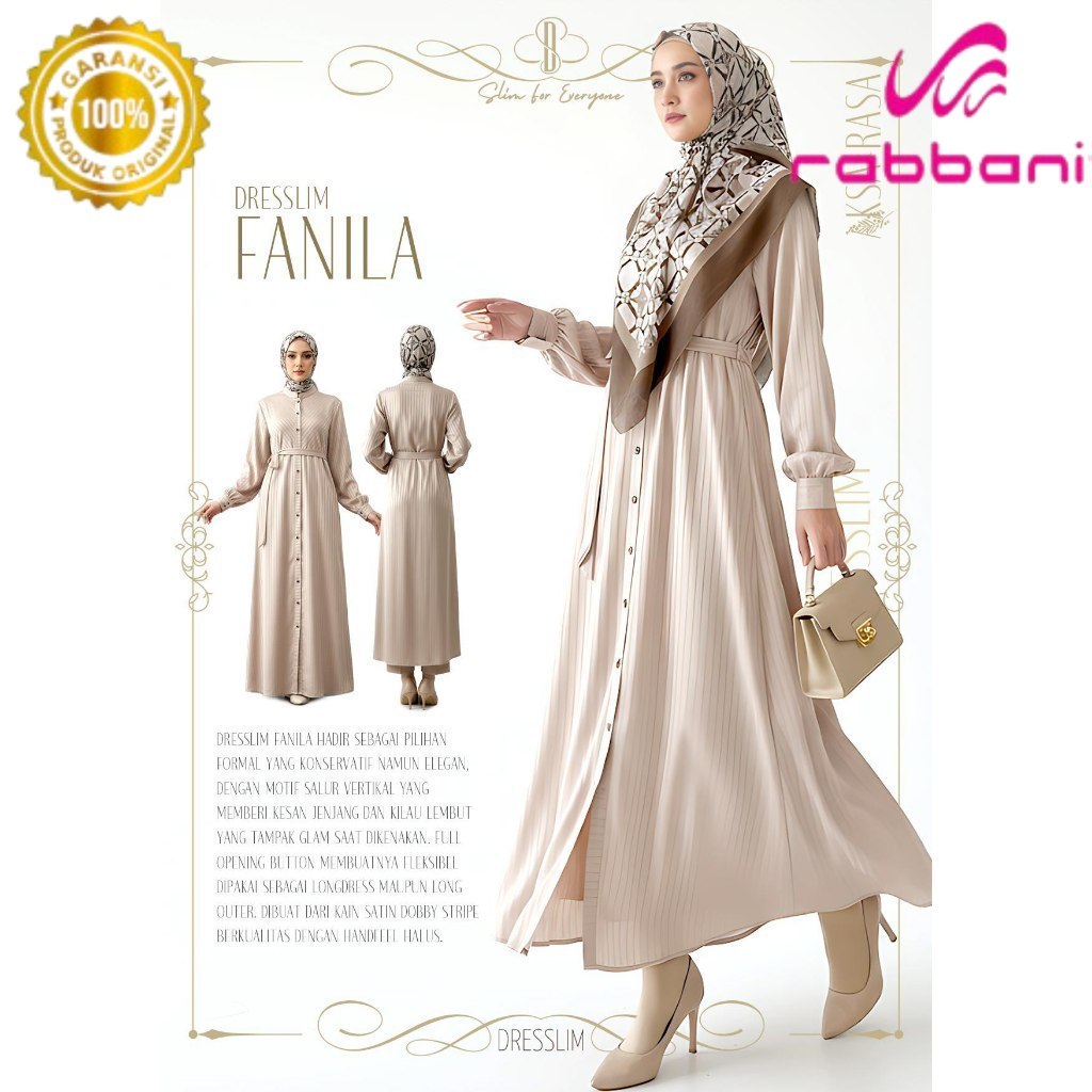 Dresslim Fanila | Dress Wanita Rabbani | Dress Rabbani | Gamis Rabbani | Dress Menyusui | Dress Busu