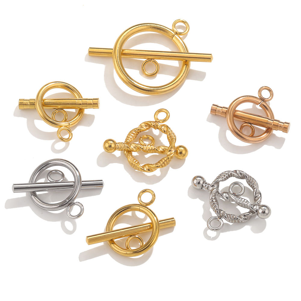 5 set/lot Stainless Steel OT Clasps Connectors for Bracelet Necklace Y Toggle Clasps Buckle Jewelry 