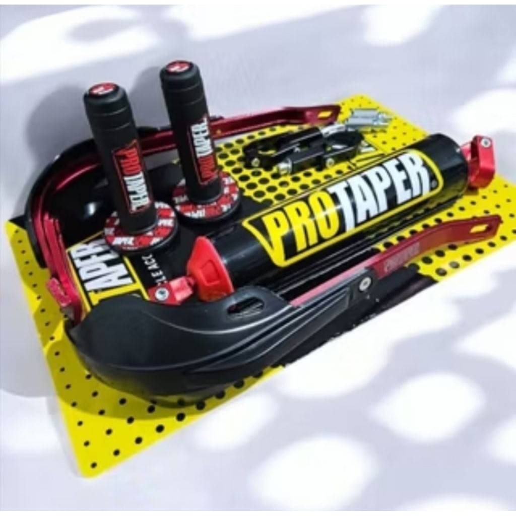 (Tekno teknik) Paket Komplit Handguard Protaper + Busa Palang Stang + Grip Donat Protaper D-Tracker 