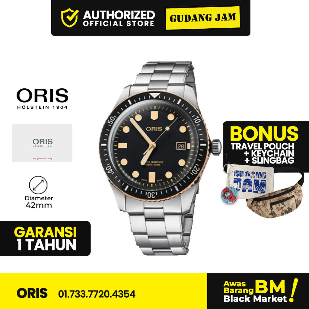 Oris Divers sixty-Fives Jam Tangan Pria 01 733 7720 4354 Stainless Steel