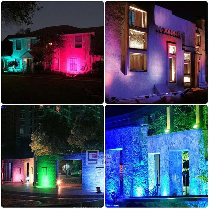 Lampu Sorot SMD LED 100 watt IP65 Lampu Tembak Floodlight - RGB Remote - 100 Watt RGB