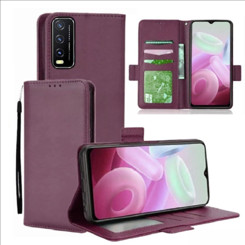 Case Dompet Hp Untuk Vivo Y20 - Y20s - Y20i - Y12s Case Dompet Casing Hp Flip Kulit Case Wallet Leat