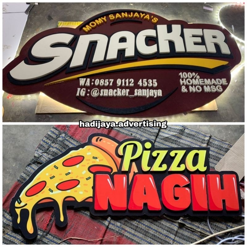 Custom Logo Kayu LED Timbul/ Costum Logo Kayu AESTHETIC / Papan Iklan Logo Kayu / Papan Logo Bazzar 