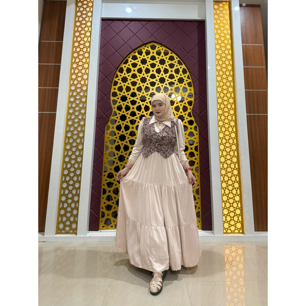ARDIOSHOP RANNIA GAMIS Rayon twill kombinasi jaguard embos timbul premium tebal mayung