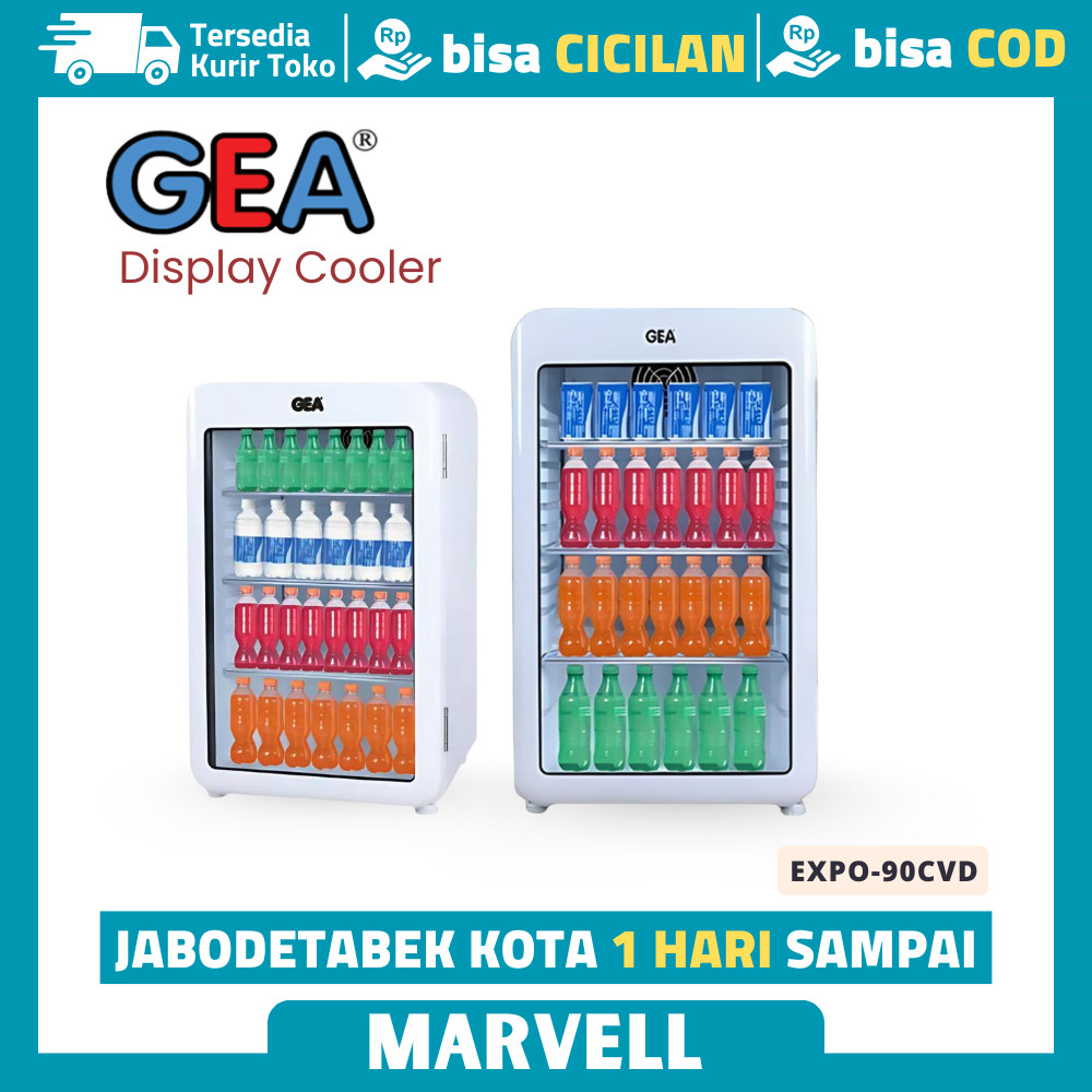 Gea Expo-90CVD Showcase Freezer Mini Kaca Lengkung 95 Liter Display Beku mini