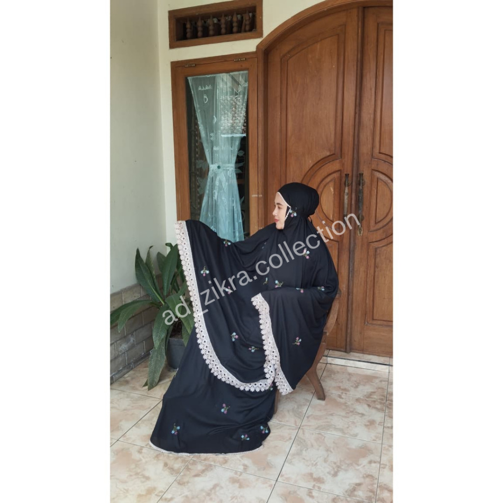 Mukena Dewasa Rayon Bordir Bunga Melati Tabur Renda GIPER