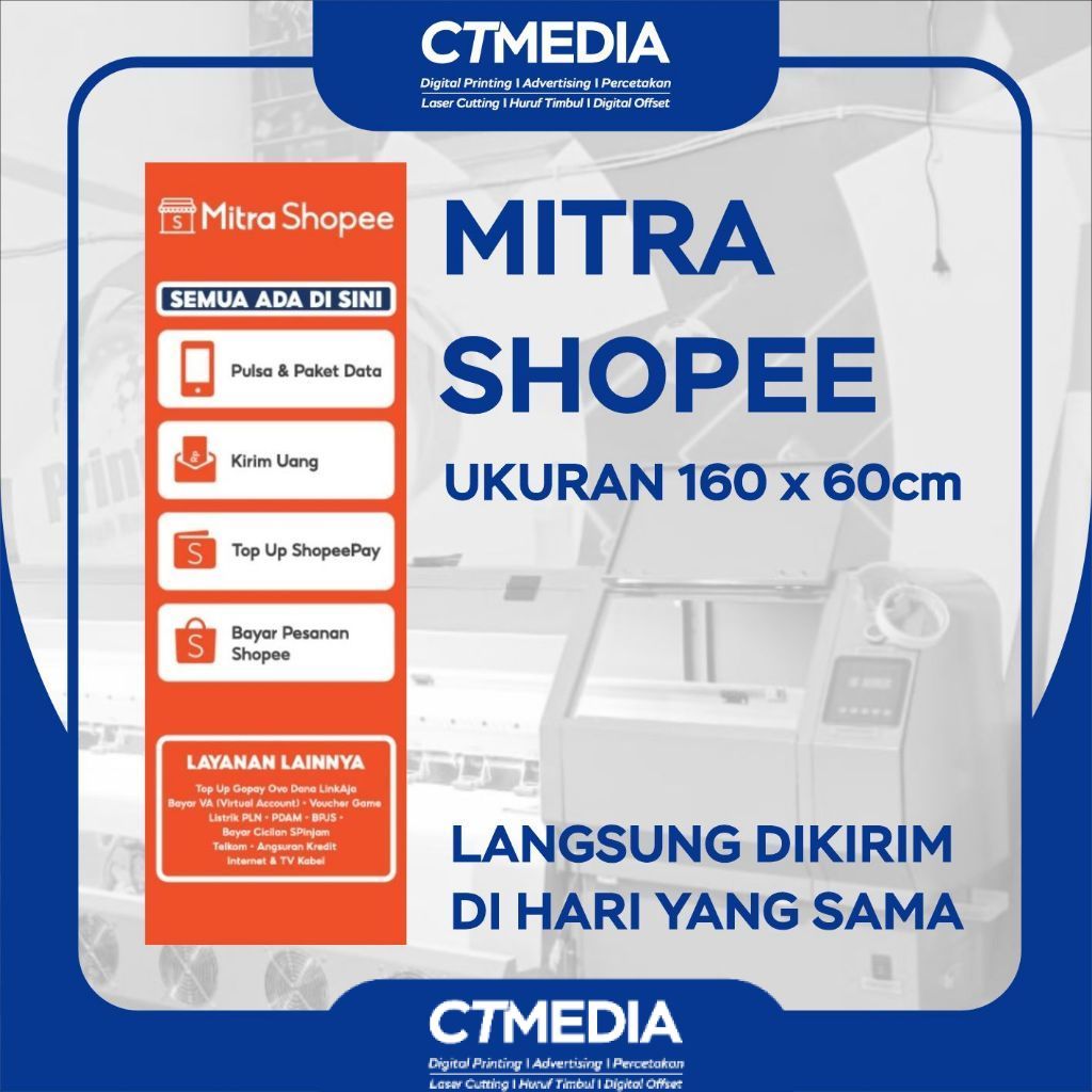 Mitra Shopee - X-Banner 60x160 Cm Dengan Stand