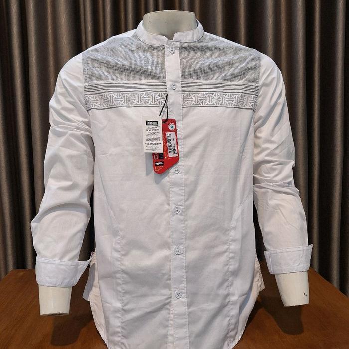 CARDINAL KEMEJA KOKO KEMKO PRIA JEANS CASUAL ORIGINAL PREMIUM - Putih, M