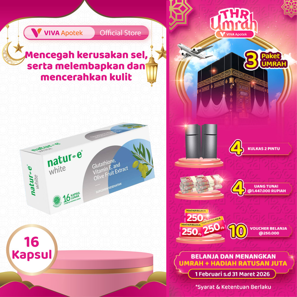 Natur E White Vitamin E untuk Kulit (16 Kapsul)