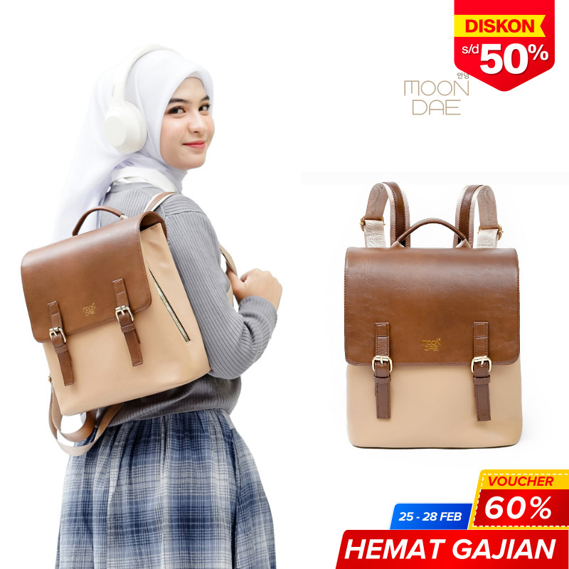 MOON DAE Inha Bag Tas Ransel Wanita Kulit Premium Backpack For Women Tas Korea