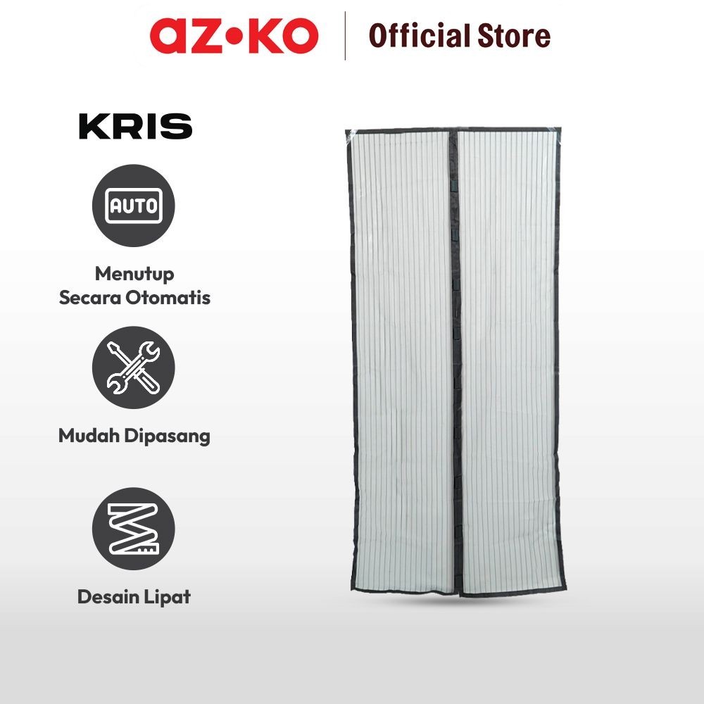 AZKO Krisbow Tirai Pintu Magnet Anti Nyamuk 100x220 cm - Hitam Anti Mosquito Magnetic Door Curtain T