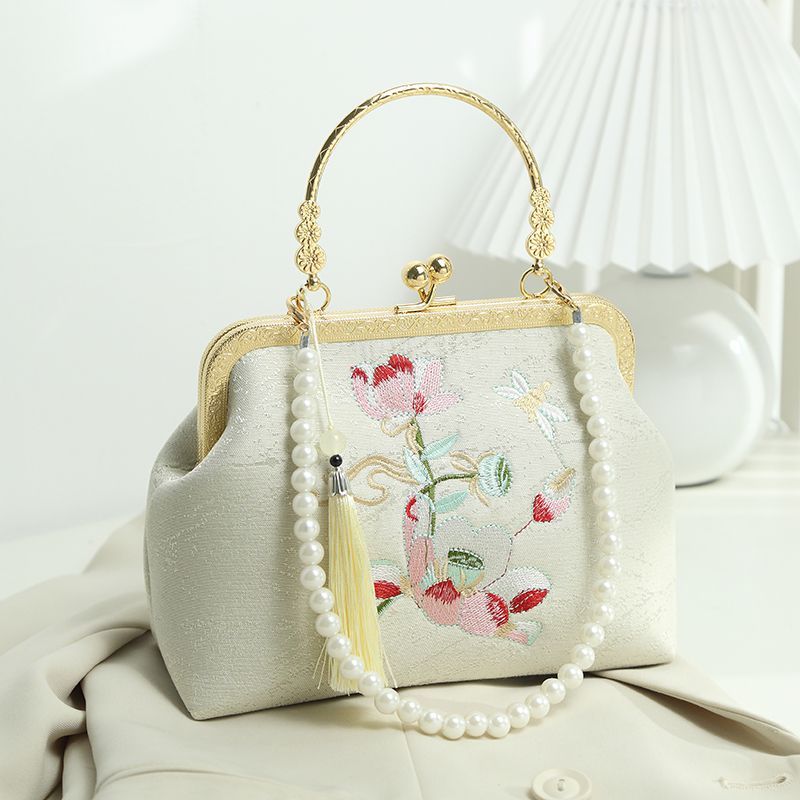 Tas wanita bersulam vintage tas pengiring pengantin tas pengantin Hanfu cheongsam tas pengantin