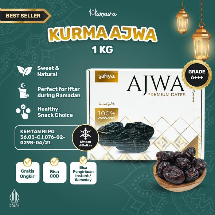Kurma Ajwa 1 Kg Premium Kurma Nabi Asli Madinah Kurma Hitam Kurma Kering - Ajwa 1kg