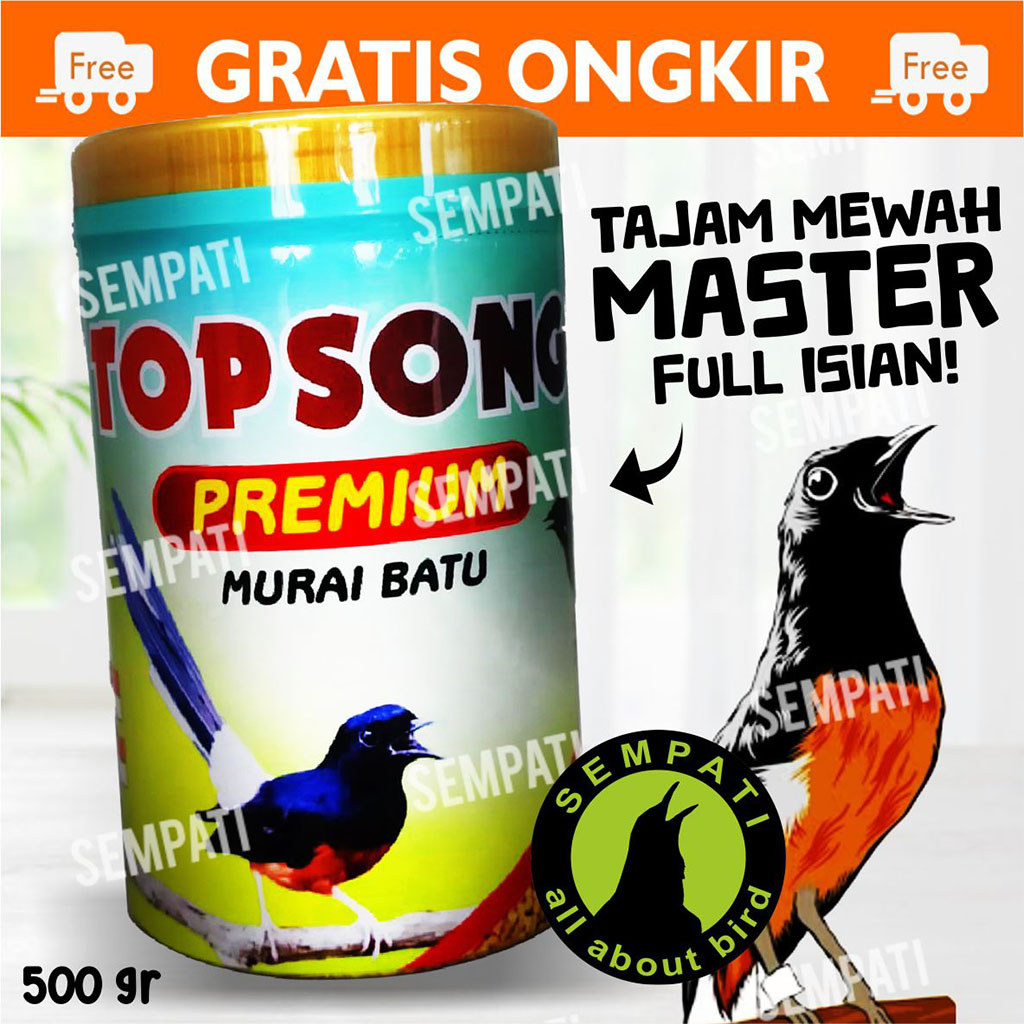 SEMPATI Topsong Top Song Premium Pur Voer Murai Batu Kemasan Toples 500gr Pakan Burung Murai Batu Ka