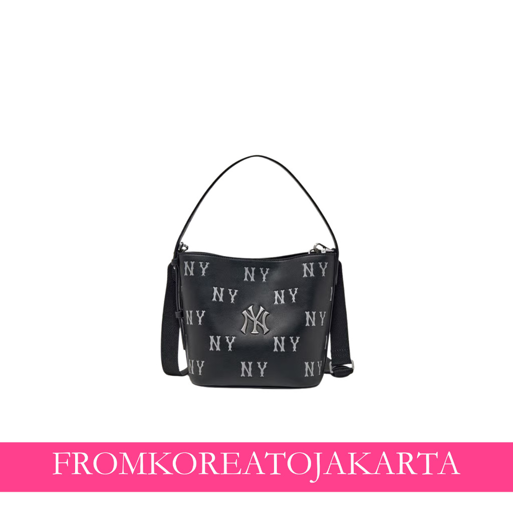 eM LB Classic Monogram Embossed Bucket Bag - NY Black